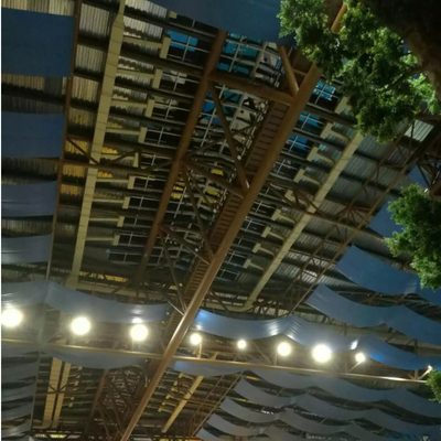 Q235 ইনডোর ওয়াটার থিম পার্কের জন্য ট্রাস স্টিলের কাঠামো ছাদ ধূসর ইপিএস