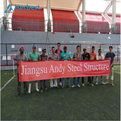 স্পোর্টস স্ডিয়ামের জন্য 0.8 মিমি ছাদ পিভিডিএফ টেনশন মেমব্রেন স্ট্রাকচার বিল্ডিং Q235