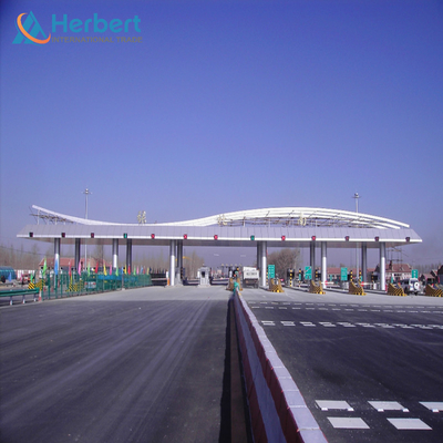 EPS PU ছাদের টোল বুথ নির্মাণ 0.8mm ছাদের টোল প্লাজা ক্যানোপি 4-8 লেন