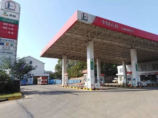 Q345 জ্বালানী পাম্প ক্যানোপি 100 মি সার্ভিস স্টেশন ক্যানোপি আয়তক্ষেত্র 300 মি