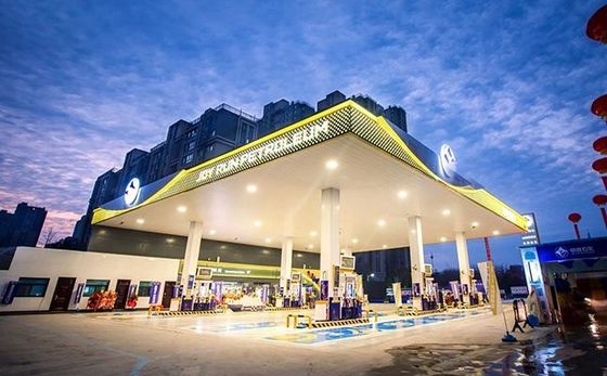 স্পেস ফ্রেম ইস্পাত কাঠামো ছাদ গ্যাস স্টেশন টোল স্টেশন ছাদ সিস্টেম আইএসও জিবি