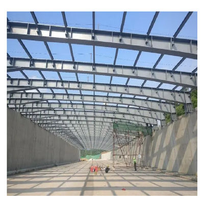 S355JR Grade Steel Space Frame with Irregular Welding and Curved Roof for Stadium Applications